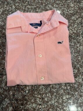Vineyard Vines Men's Light Pink Button-Down Oxford Shirt size 7